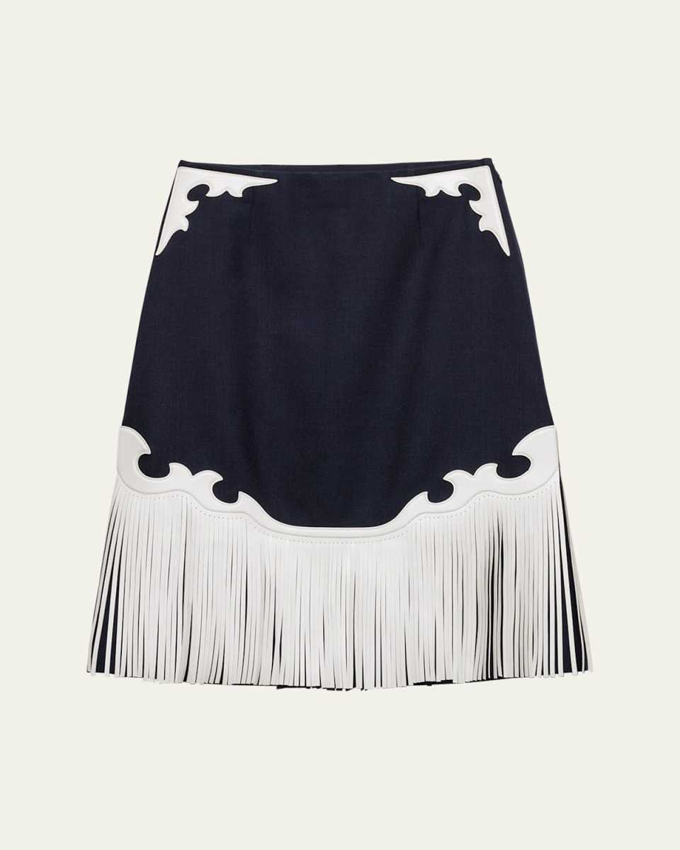 Western Leather Fringe Skirt